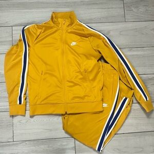 Nike Mustard Yellow Track Suit Pants XL Jacket Medium